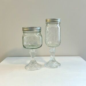 Mason Jar Wine Glass Set with Lids
